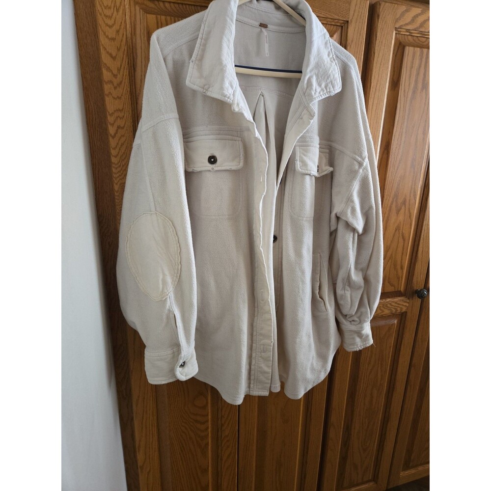 Free People We The Free Ruby Jacket In Champagne Dreams Size M Distressed Ovsize - Picture 9 of 15